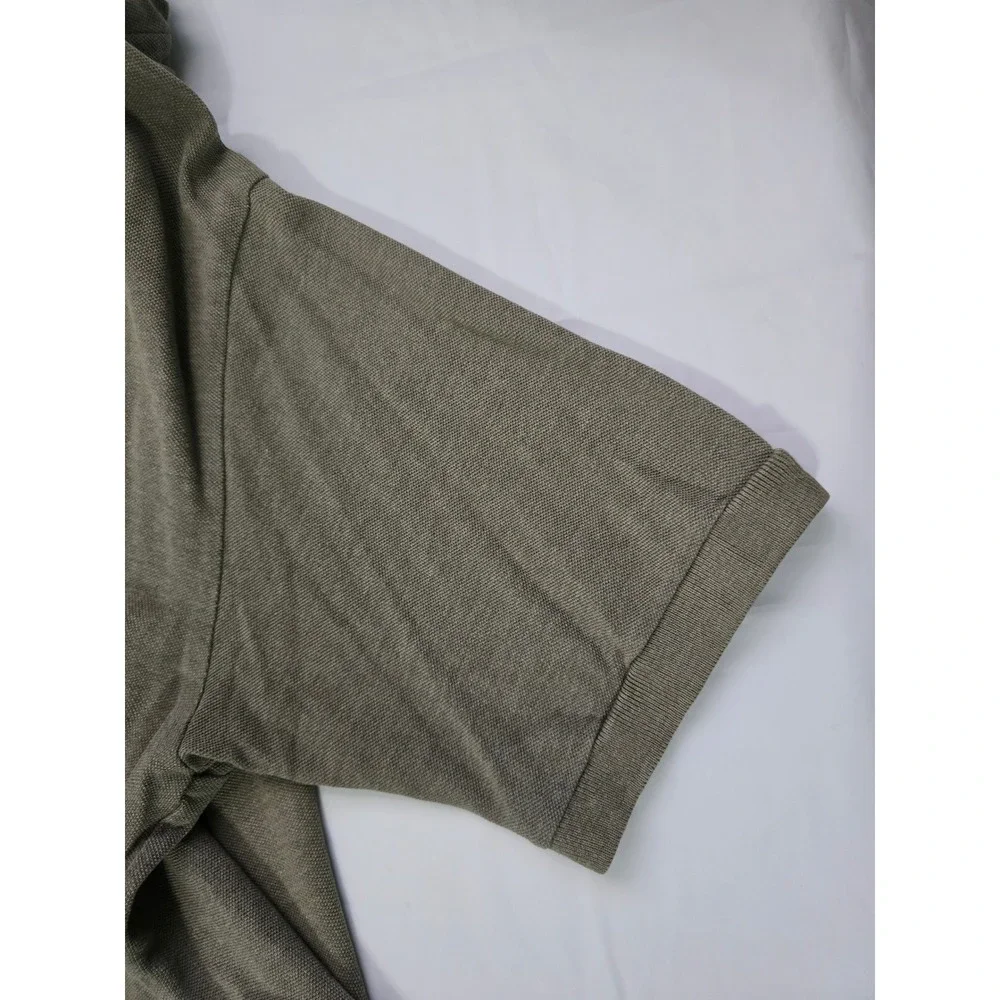 Polo Ralph Lauren Mens Vintage Large Olive Green Short Sleeve Cotton Polo Shirt